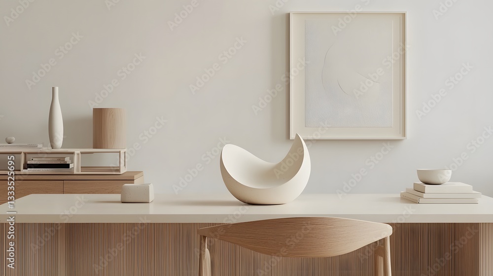 Poster captivating holographic sculpture a mesmerizing 3d digital art piece floating effortlessly above a s