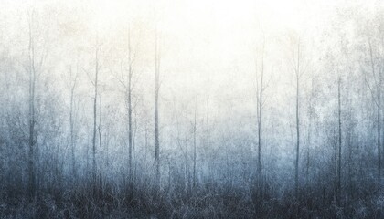 Fototapeta premium Abstract Forest Scene in Fog: Blue and White Grainy Texture