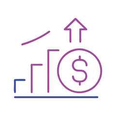 Business Finance Growth Icon – Economic Success and Investment Increase