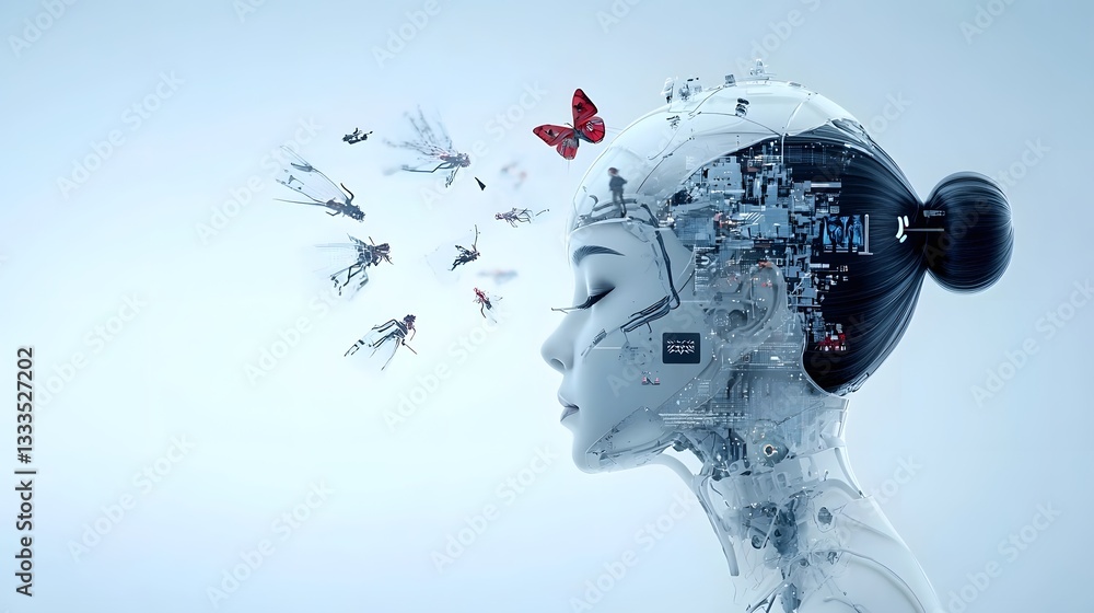 Aufkleber cutting edge ai powered marketing campaign with striking generative visual aesthetics a dynamic and 
