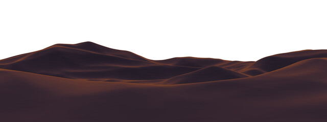 Brown desert landscape at night. Sand dunes © Kavik