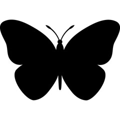 A Bold Black Butterfly Silhouette Representing Transformation And Freedom In A Minimalist Design Isolated on Transparent Background