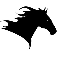 A Majestic Black Stallion, A Symbol Of Untamed Power And Freedom, Its Fiery Mane Flowing In The Wind, A Bold Silhouette Against A Isolated on Transparent Background