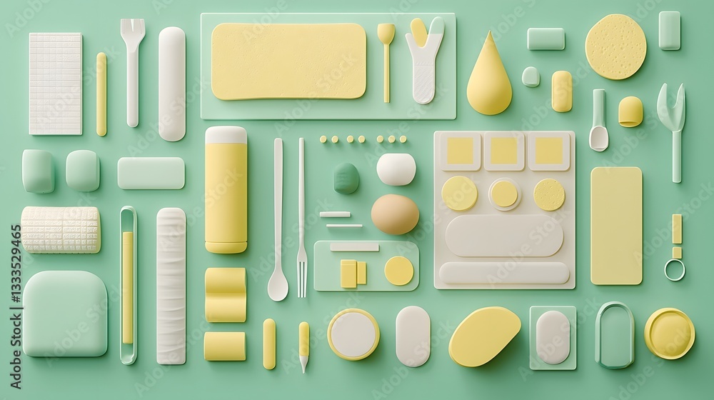 Aufkleber modernist deconstructed egg dish presented in an and minimalist layout showcasing the individual com