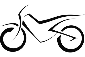 A Sleek, Powerful Motorcycle Design, Captured In Bold, Flowing Black Lines Against A White Backdrop, Conveying Speed And Freedom Isolated on Transparent Background