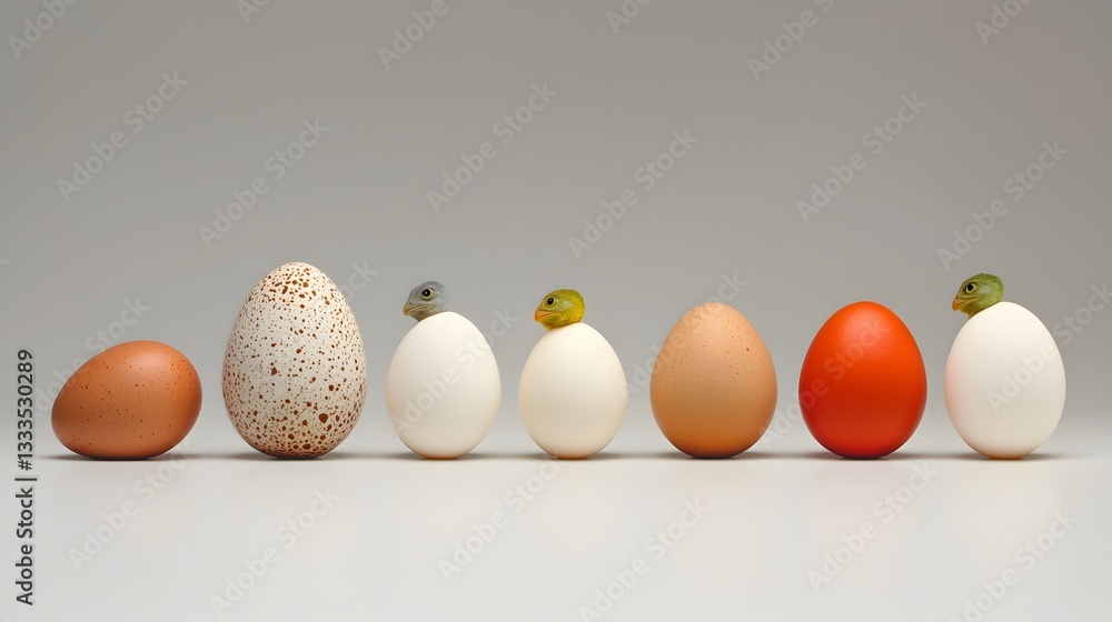 Poster a series of eggs cooked to different levels of doneness from soft and runny yolks to firm and hard b