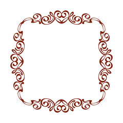 1072.eps  red frame with floral elements