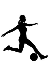 サッカー選手 女性 フットボール シルエット