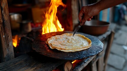 Behold the enchanting allure of a Thai omelette, sizzling with fervor upon a steaming hot plate, a culinary spectacle to ignite the senses Its rustic charm whispers tales of time-honored traditions