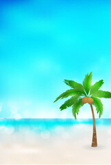 海　ヤシの木　空　背景