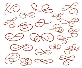 1049.eps Set of  decorative elements for design isolated, editable. From the largest and best collection of decorative elements .