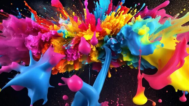 Explosion of Color: An exuberant explosion of vibrant colors bursts outwards, creating a dynamic and energetic visual, suggesting creativity, passion.