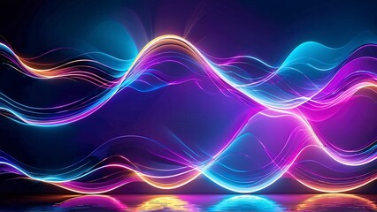Fototapeta premium Electric Neon Swirls: Vibrant Abstract Digital Art with Glowing Lines and Dynamic Colors