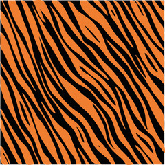 Orange and Black Zebra Stripes Animal Print