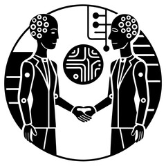 Modern Artificial Intelligence Symbols for Digital and Tech Projects