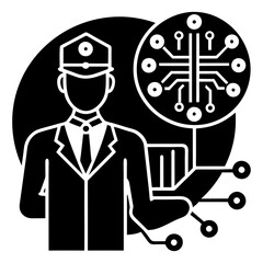 Modern Artificial Intelligence Symbols for Digital and Tech Projects