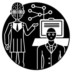 Modern Artificial Intelligence Symbols for Digital and Tech Projects