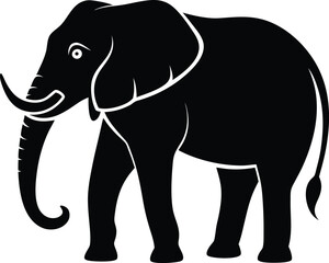Elephant Silhouette Vector Design, Elephant Icon