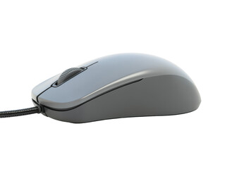 Isolated Modern Gray Computer Mouse Close-Up