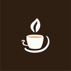 love coffee beans heart abstract logo