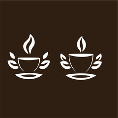love coffee beans heart abstract logo