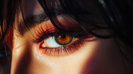Fototapeta premium A Close Up Of A Womans Eye With Makeup