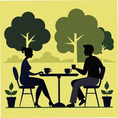 man and woman in cafe