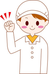 ガッツポーズをしている男性