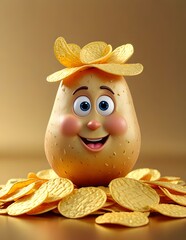 3D animated cartoon render of a Vegetables Halloween Cartoon Character 3D Rendered on White background.