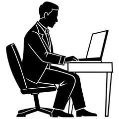 businessman working on laptop