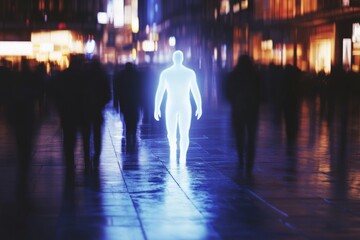 Be the light. One glowing person is different between others.