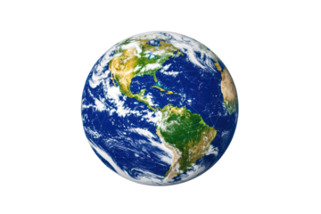 Isolated Realistic Globe of Planet Earth