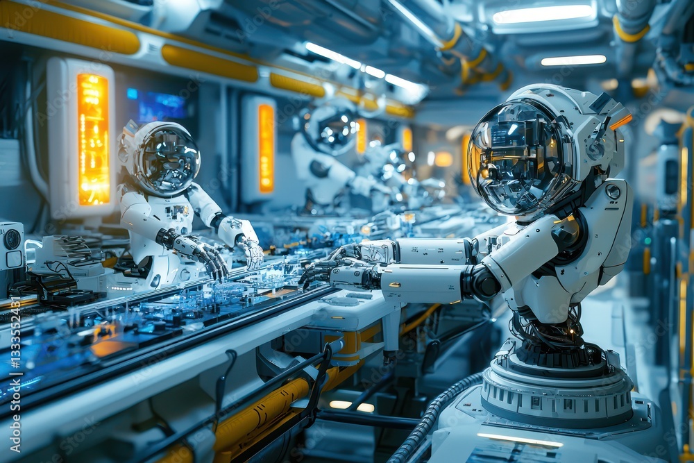Poster microgravity experiments by robots on space station