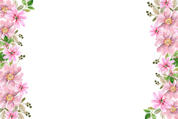 Watercolor flowers background vector for design.