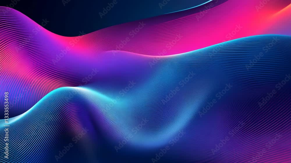 Poster colorful abstract waves create a vibrant gradient in a digital artwork capturing the essence of flui