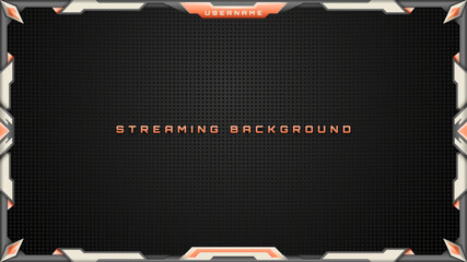 Abstract Streaming Background in Black, Silver and Coral Color Theme for Live Gaming and Streaming Overlays