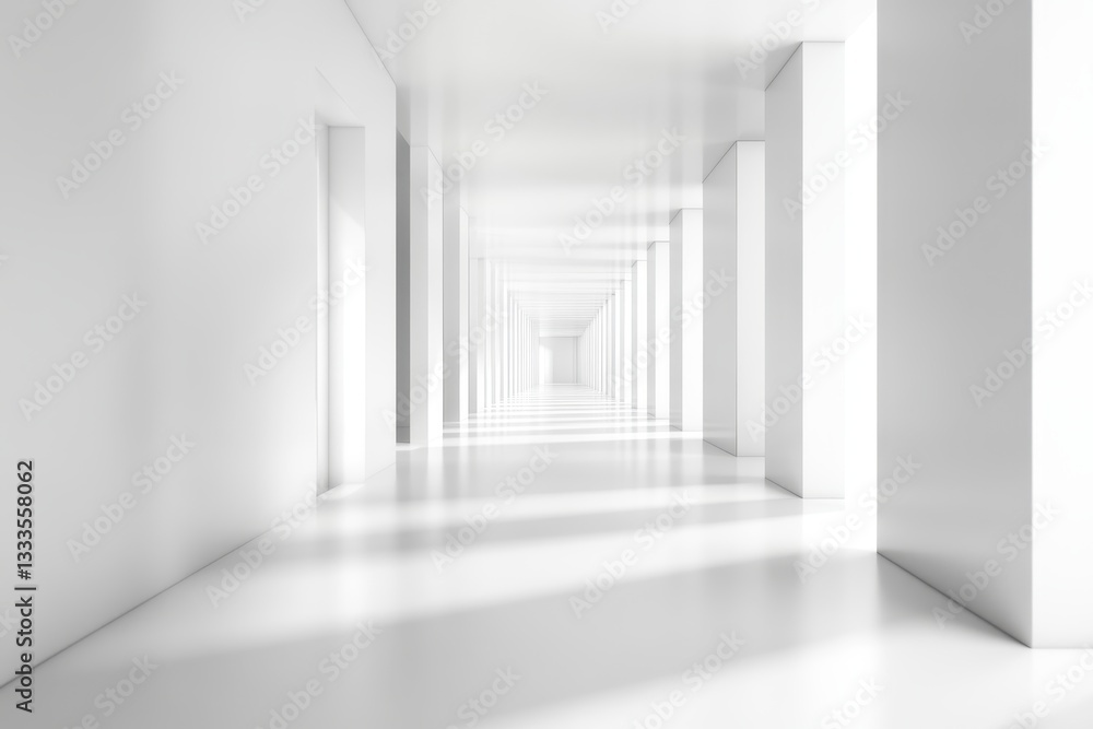 Poster infinite corridor: capturing the essence of modern design, this image features a sleek and elongated