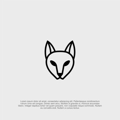 Simple outline fox head mask logo with a mysterious and artistic vibe, suitable for gaming, fashion, and creative brands