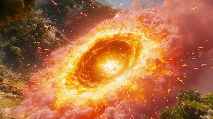 Fiery Vortex: Inferno Explosion