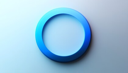 Fototapeta premium Blue Circular Ring On Light Background