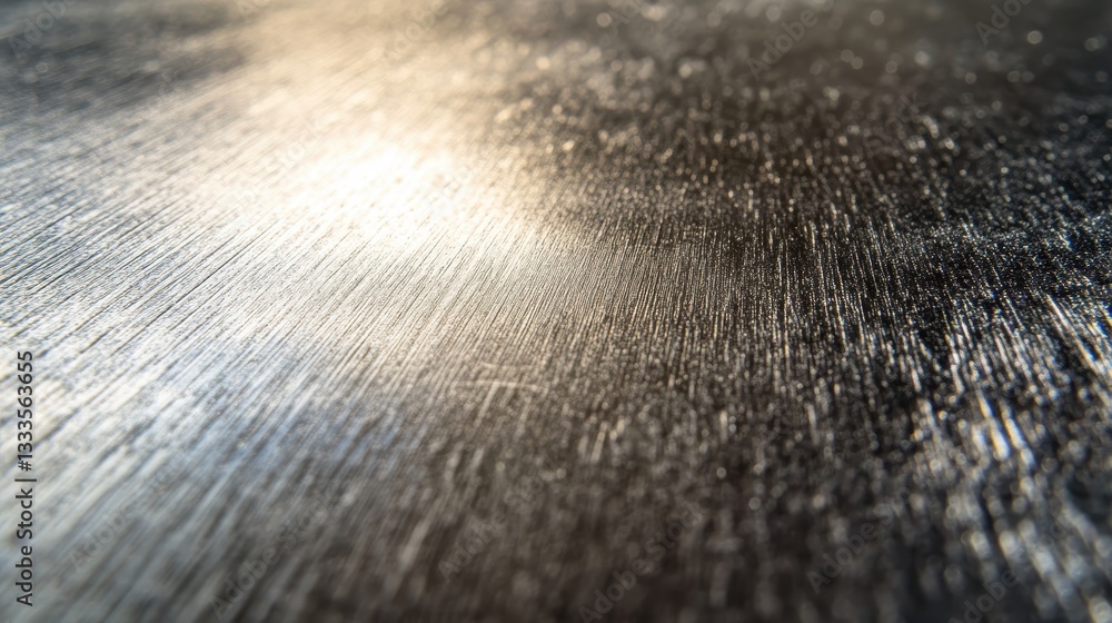 Poster textured metallic surface: a close-up captures the dynamic interplay of light and shadow on a textur