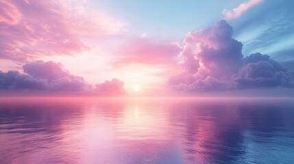 Obraz premium Soft Pastel Gradient Texture – A Smooth Blend Beach View with Sky 