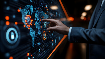 Cybersecurity und globales Netzwerk – Digitale Sicherheitstechnologie
