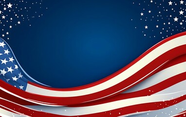 Abstract American Flag Background with Waving Stripes.