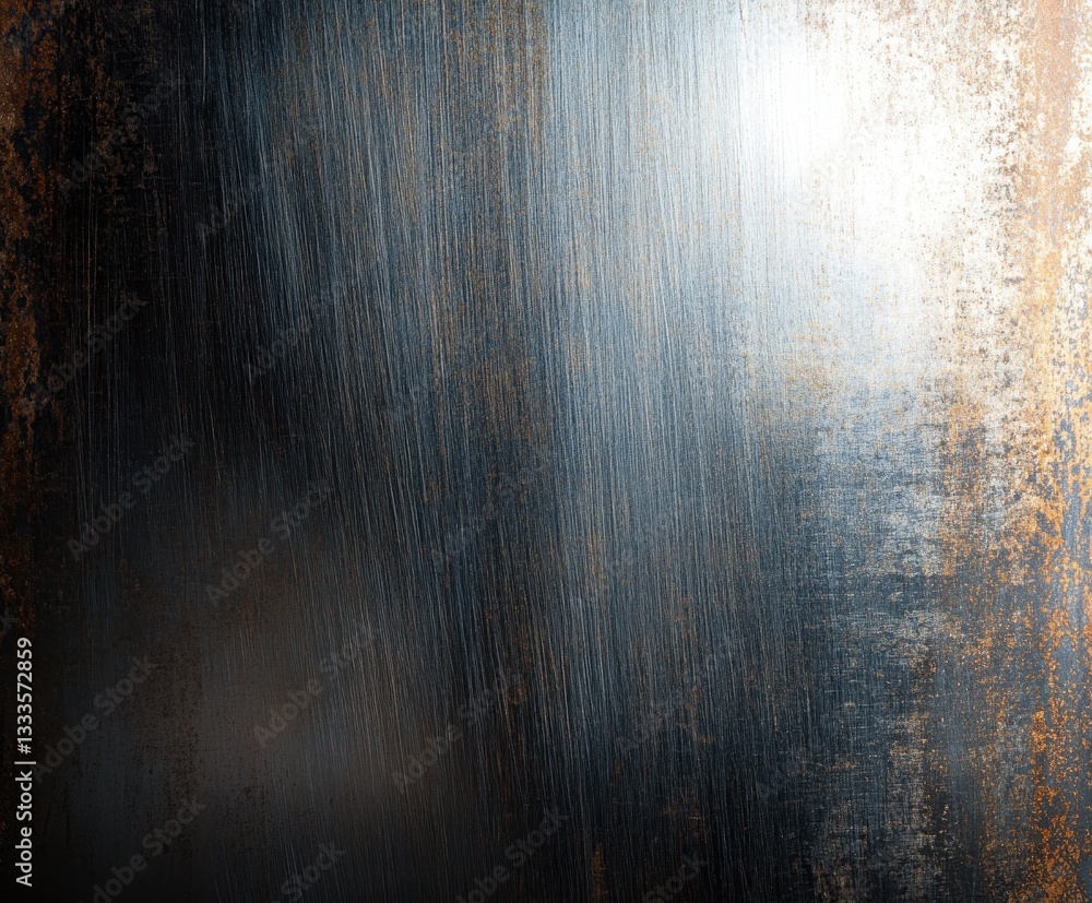 Aufkleber textured metallic surface: detailed close-up of a metallic surface displaying rich textures and vari
