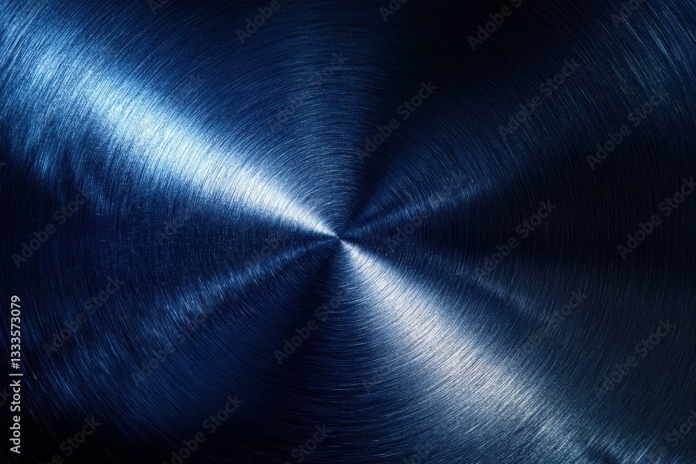 Poster abstract circular metallic texture: a close-up shot of a brushed, metallic surface with a circular p