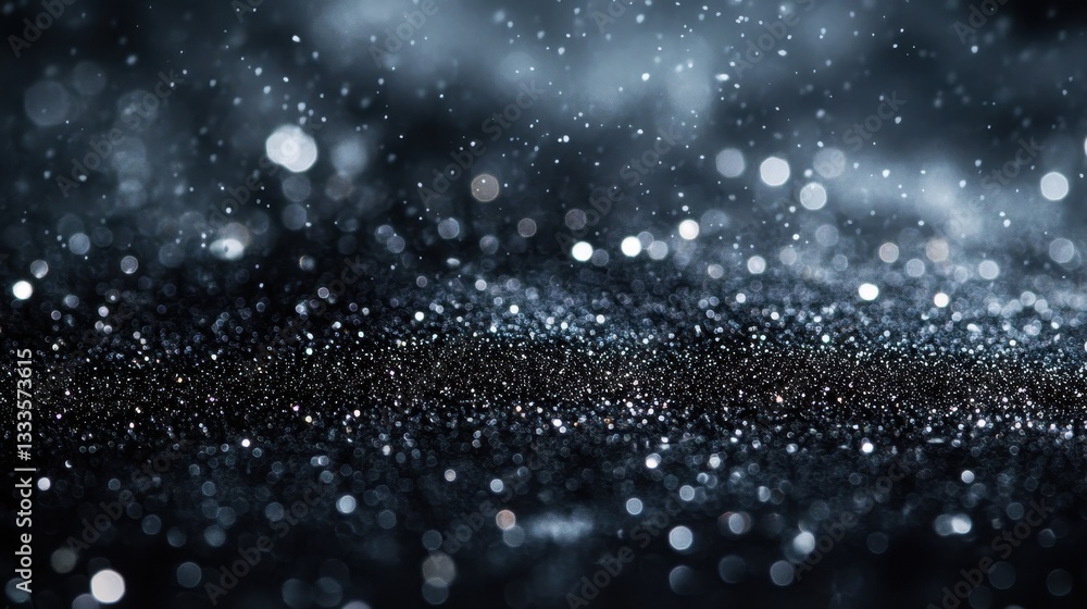 Poster abstract bokeh sparkle: an artistic, macro view of countless glittering particles, creating a mesmer