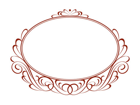 954.eps round frame with floral ornament