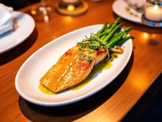 Pan-Seared Salmon with Asparagus and Lemon Butter Sauce