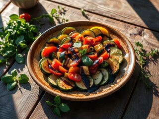 Grilled Zucchini and Tomato Salad with Balsamic Glaze